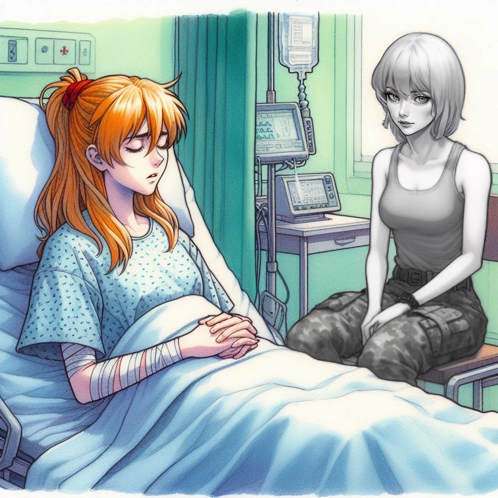 Nancy at Asuka's bedside